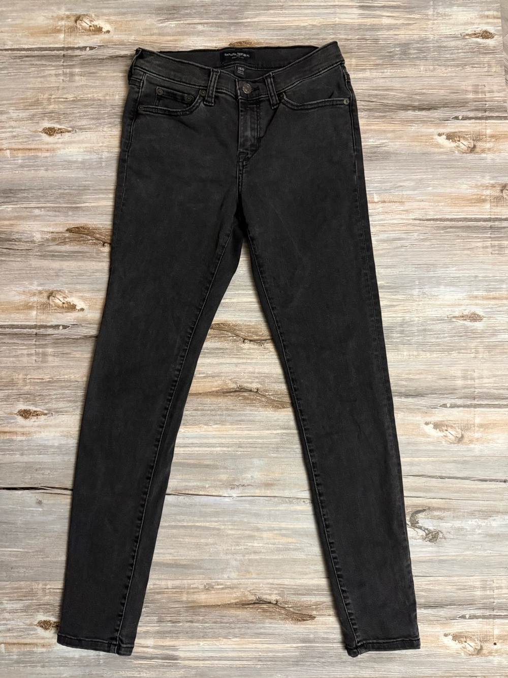 Banana Republic Sculpt Skinny Jeans Women’s 25 Black Faded Stretch 5-Pocket